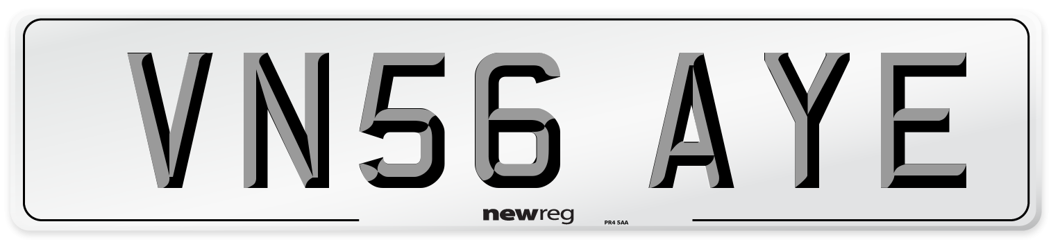 VN56 AYE Number Plate from New Reg